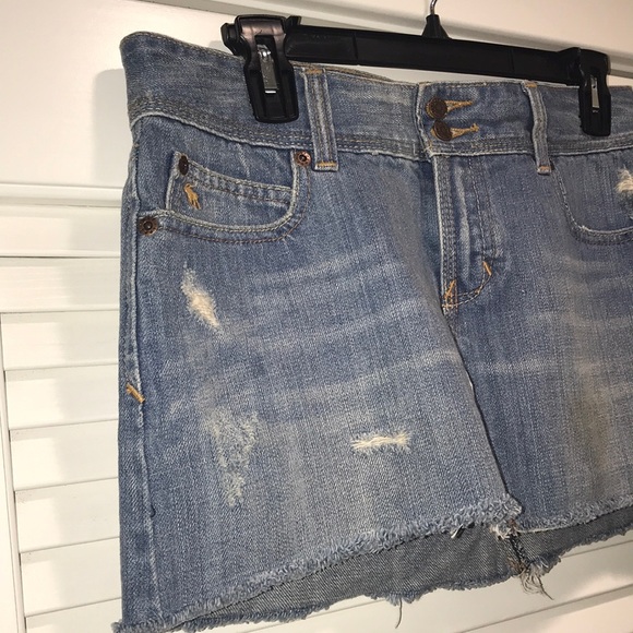 Abercrombie & Fitch Jeans MINI Skirt distressed torn - Picture 10 of 15